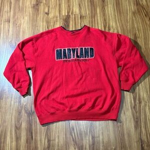 Vintage Cadre Maryland Terrapins Red Crewneck Sweater - XXL